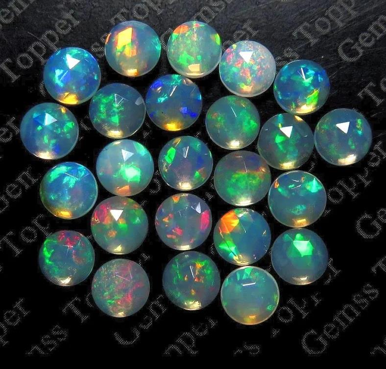 Ethiopian Opal 10x10 mm Round Rose Cut